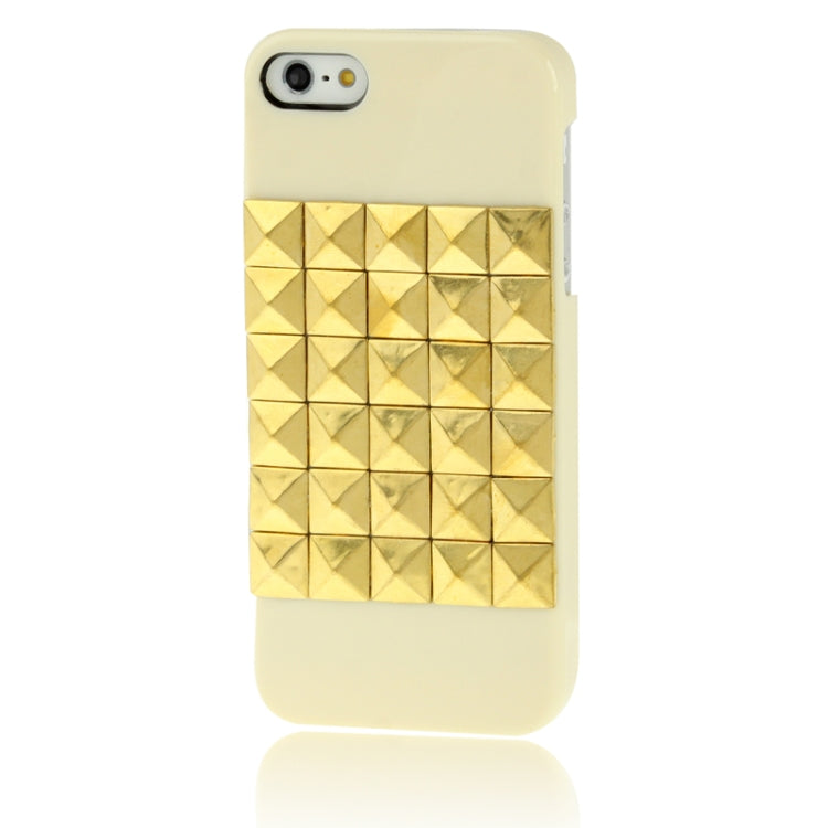 Golden Diamond Rivet Style Plastic Protective Case for iPhone 5 & 5s & SE