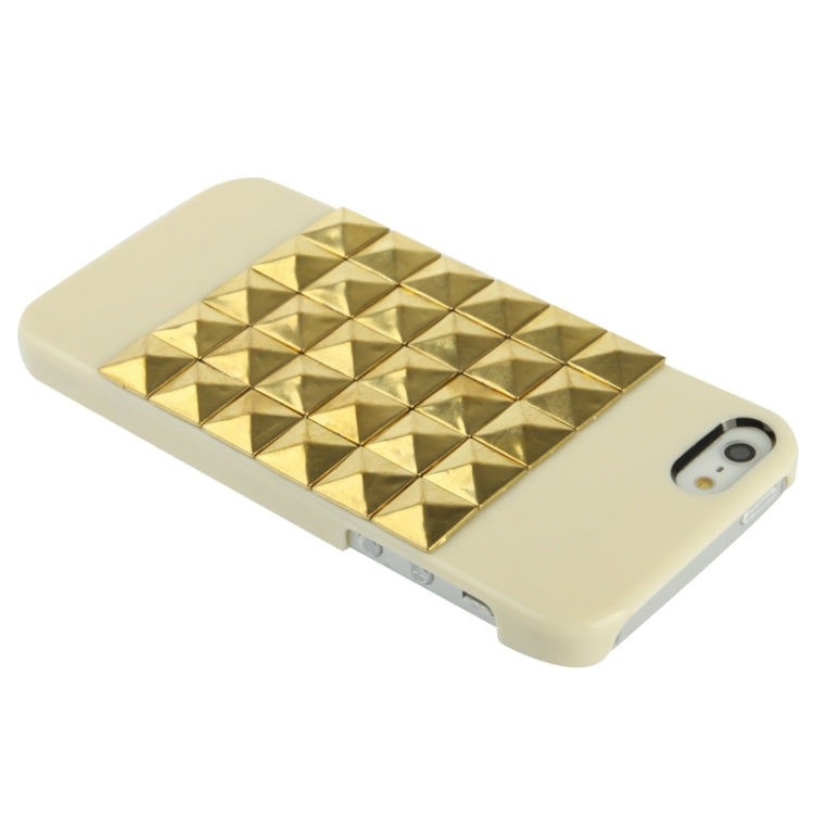 Golden Diamond Rivet Style Plastic Protective Case for iPhone 5 & 5s & SE
