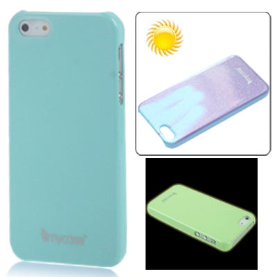 Discoloration under The Sun & Noctilucent in The Darkness Spray Shedding Plastic Protective Case for iPhone 5 & 5s & SE  (Baby Blue)