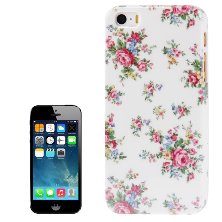 Chinese Rose Pattern Smooth Plastic Case for iPhone 5 & 5s & SE