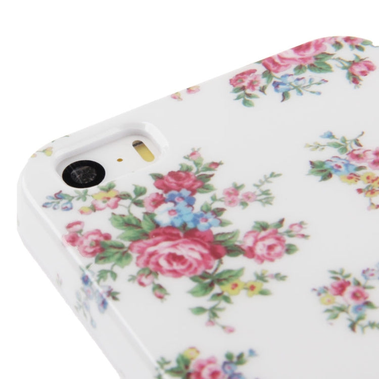 Chinese Rose Pattern Smooth Plastic Case for iPhone 5 & 5s & SE