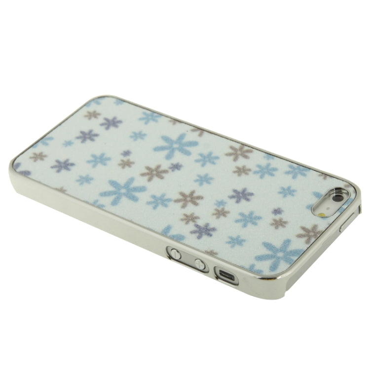 Crystal Frosted Flowers Pattern Plating Plastic Shell for iPhone 5 & 5s & SE
