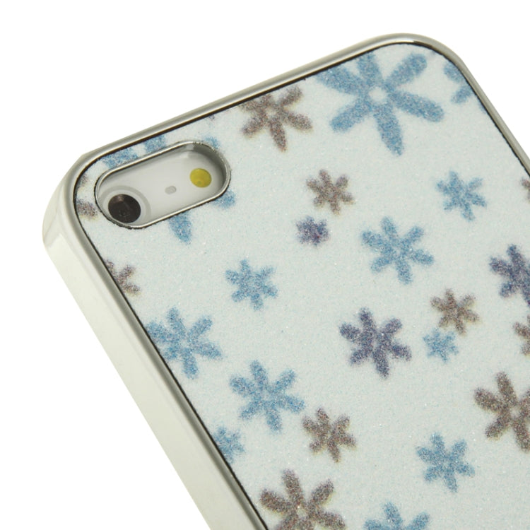 Crystal Frosted Flowers Pattern Plating Plastic Shell for iPhone 5 & 5s & SE