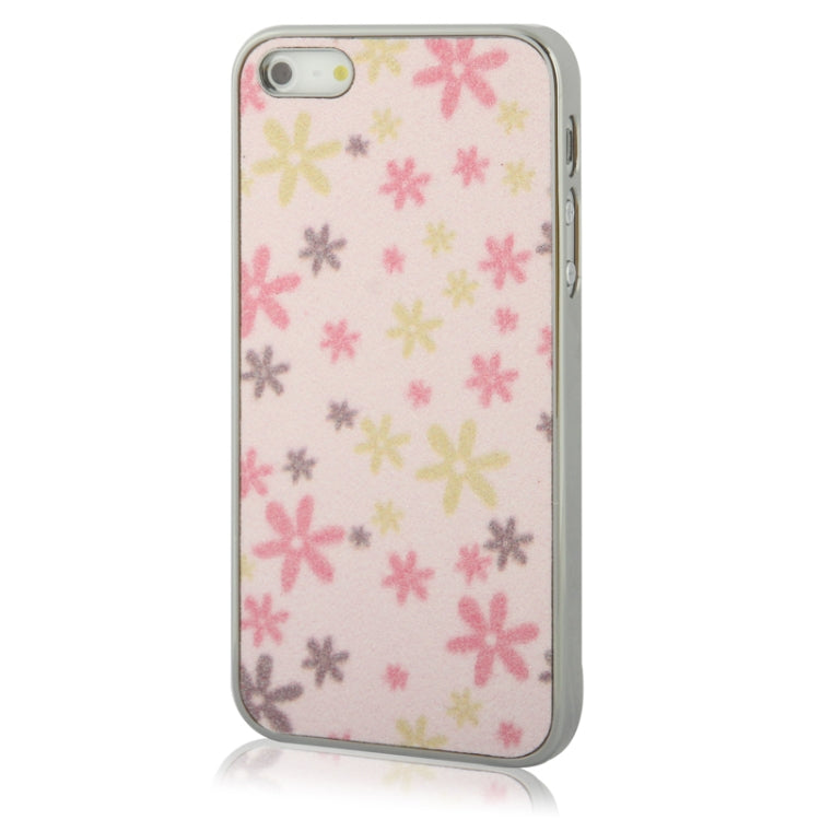 Crystal Frosted Flowers Pattern Plating Plastic Shell for iPhone 5 & 5s & SE