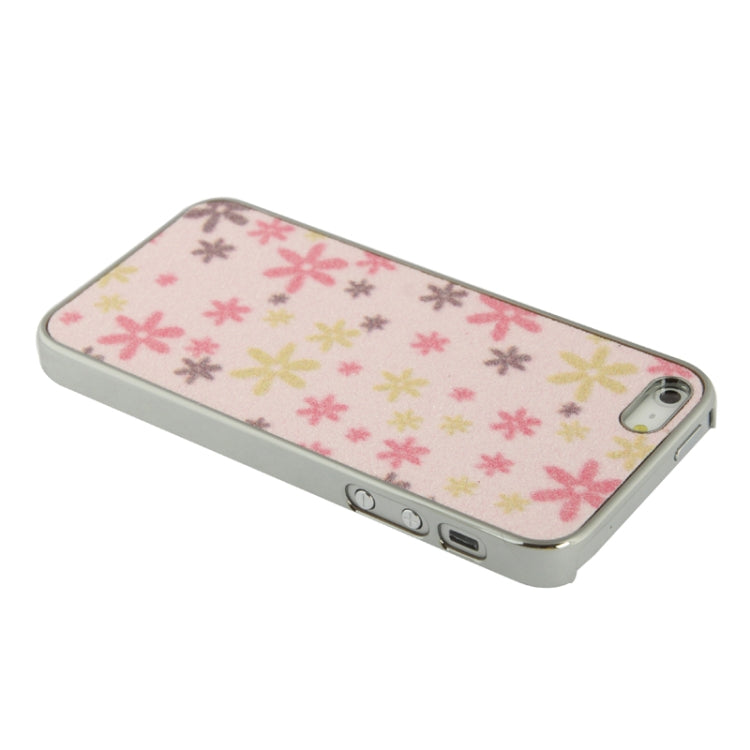 Crystal Frosted Flowers Pattern Plating Plastic Shell for iPhone 5 & 5s & SE
