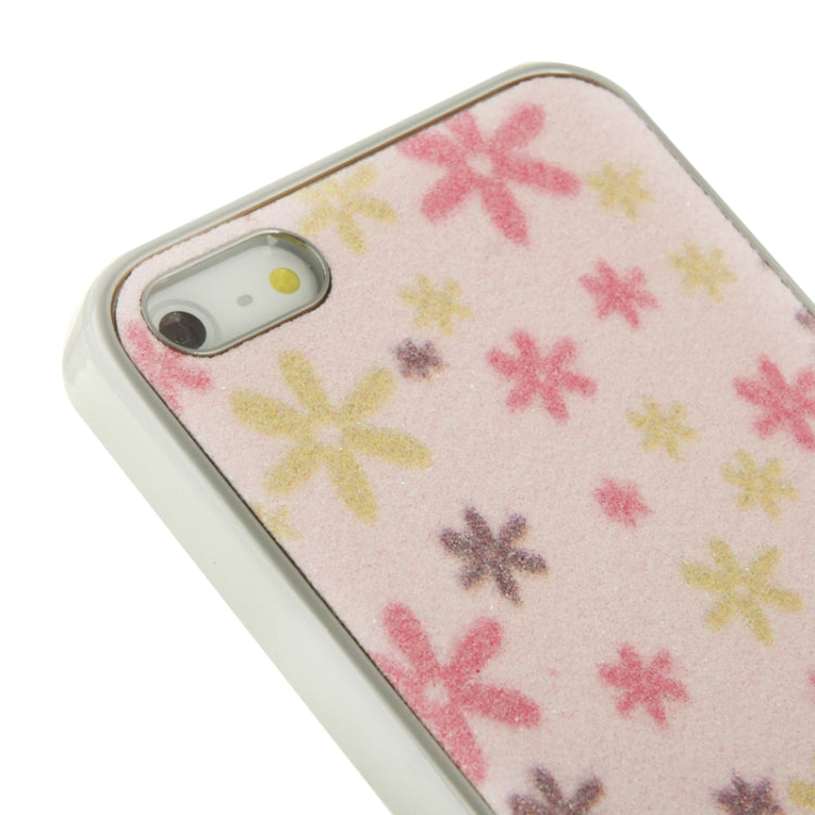 Crystal Frosted Flowers Pattern Plating Plastic Shell for iPhone 5 & 5s & SE