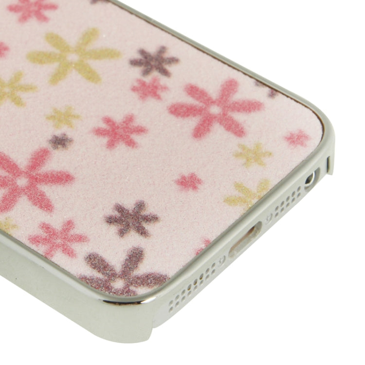 Crystal Frosted Flowers Pattern Plating Plastic Shell for iPhone 5 & 5s & SE