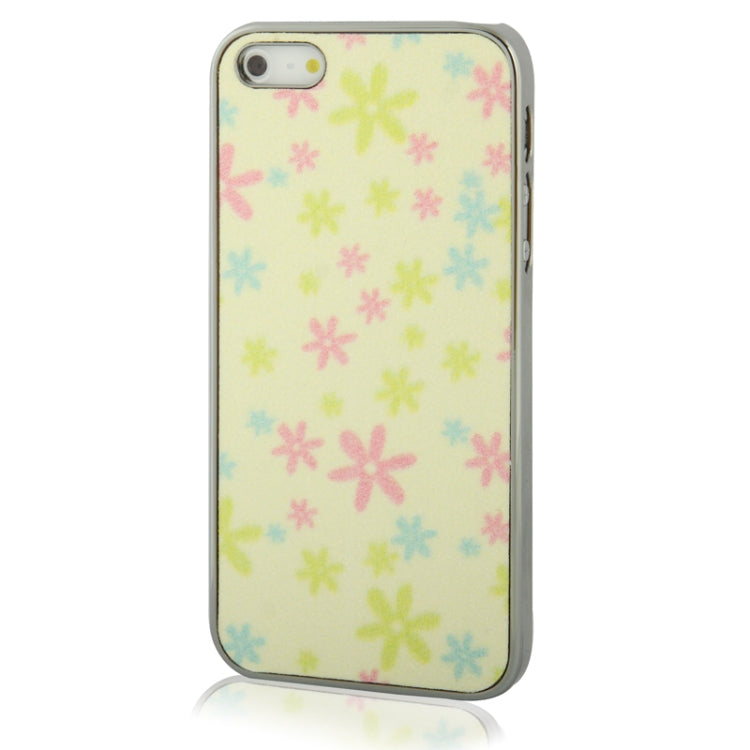 Crystal Frosted Flowers Pattern Plating Plastic Shell for iPhone 5 & 5s & SE