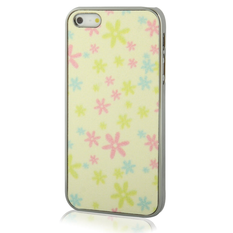 Crystal Frosted Flowers Pattern Plating Plastic Shell for iPhone 5 & 5s & SE