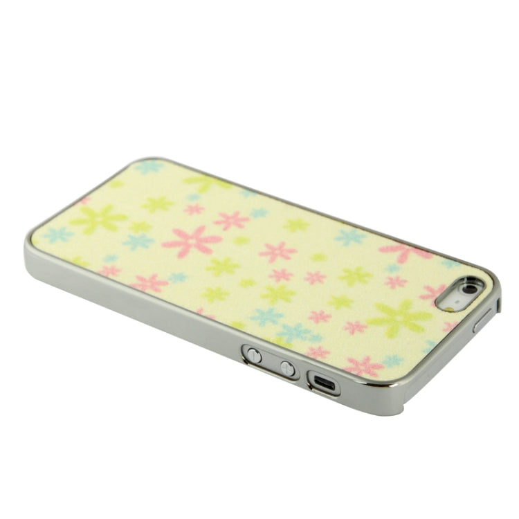 Crystal Frosted Flowers Pattern Plating Plastic Shell for iPhone 5 & 5s & SE