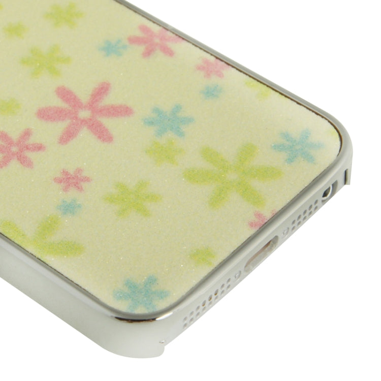 Crystal Frosted Flowers Pattern Plating Plastic Shell for iPhone 5 & 5s & SE