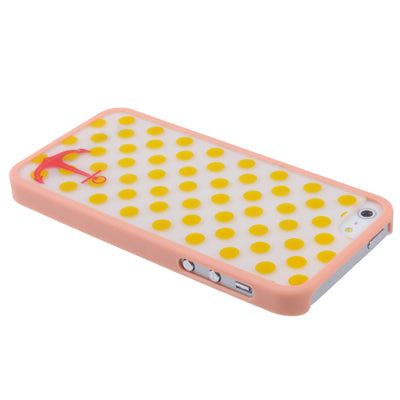 Ero Airmail Series Dot Pattern Split Plastic Protective Cover with Bumper Frame for iPhone 5 (Yellow)
