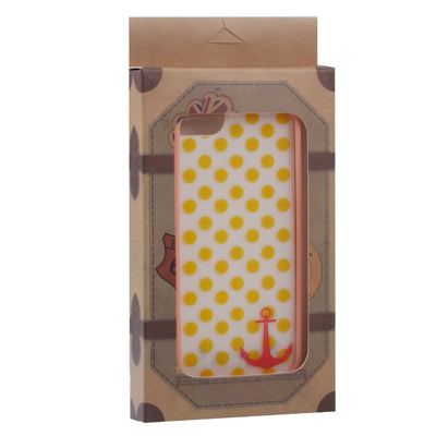 Ero Airmail Series Dot Pattern Split Plastic Protective Cover with Bumper Frame for iPhone 5 (Yellow)
