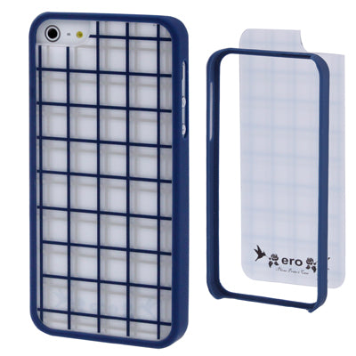 Ero Airmail Series Grid Pattern Split Plastic Protective Cover with Bumper Frame for iPhone 5