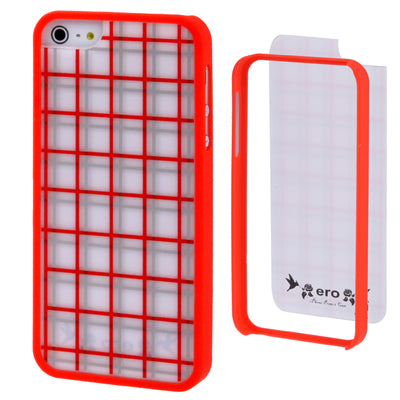 Ero Airmail Series Grid Pattern Split Plastic Protective Cover with Bumper Frame for iPhone 5