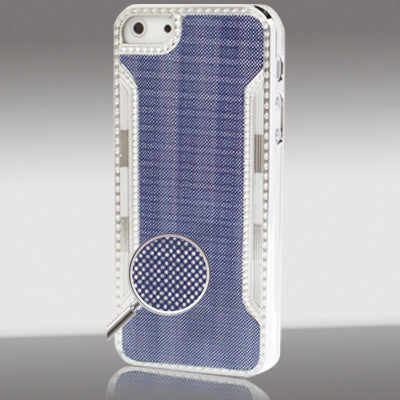 3D Flare Effects Plating Skinning Plastic Case with Silver Border for iPhone 5 & 5s & SE