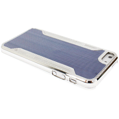 3D Flare Effects Plating Skinning Plastic Case with Silver Border for iPhone 5 & 5s & SE