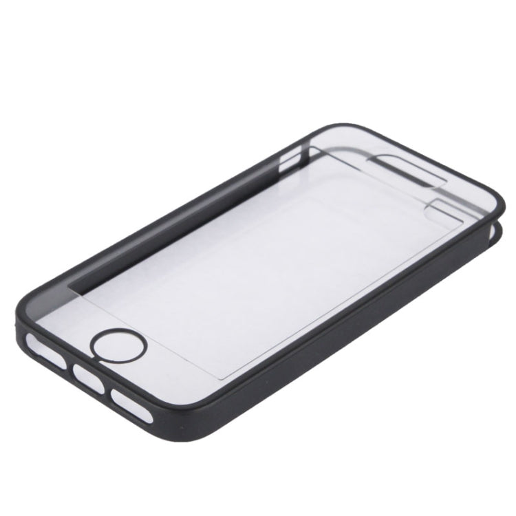 Vertical Insertion Transparent Plastic Case with Colorful TPU Frame for iPhone 5 & 5s & SE