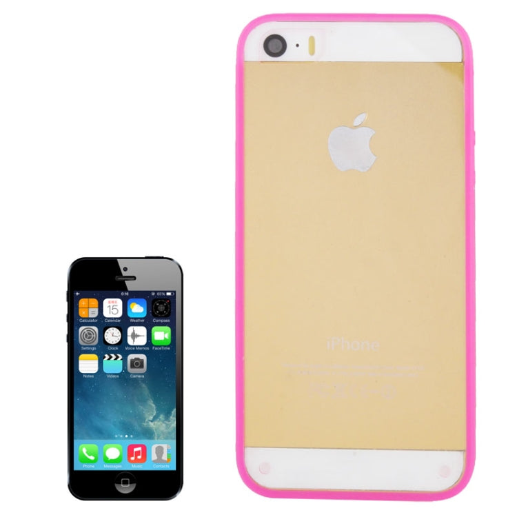 Vertical Insertion Transparent Plastic Case with Colorful TPU Frame for iPhone 5 & 5s & SE