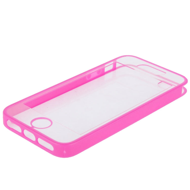 Vertical Insertion Transparent Plastic Case with Colorful TPU Frame for iPhone 5 & 5s & SE
