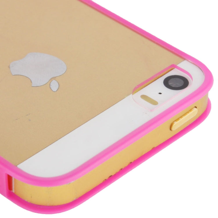 Vertical Insertion Transparent Plastic Case with Colorful TPU Frame for iPhone 5 & 5s & SE