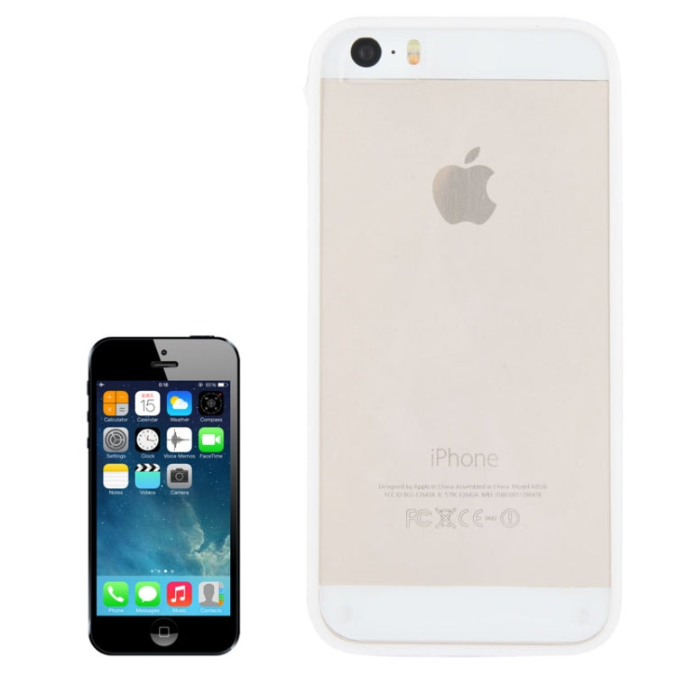Vertical Insertion Transparent Plastic Case with Colorful TPU Frame for iPhone 5 & 5s & SE