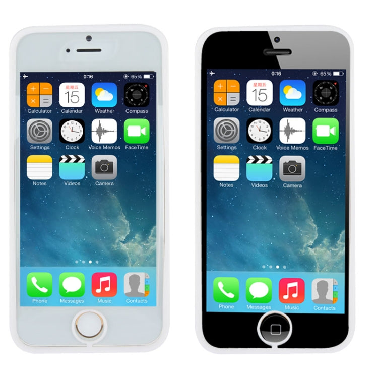 Vertical Insertion Transparent Plastic Case with Colorful TPU Frame for iPhone 5 & 5s & SE