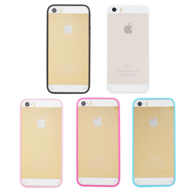 Vertical Insertion Transparent Plastic Case with Colorful TPU Frame for iPhone 5 & 5s & SE