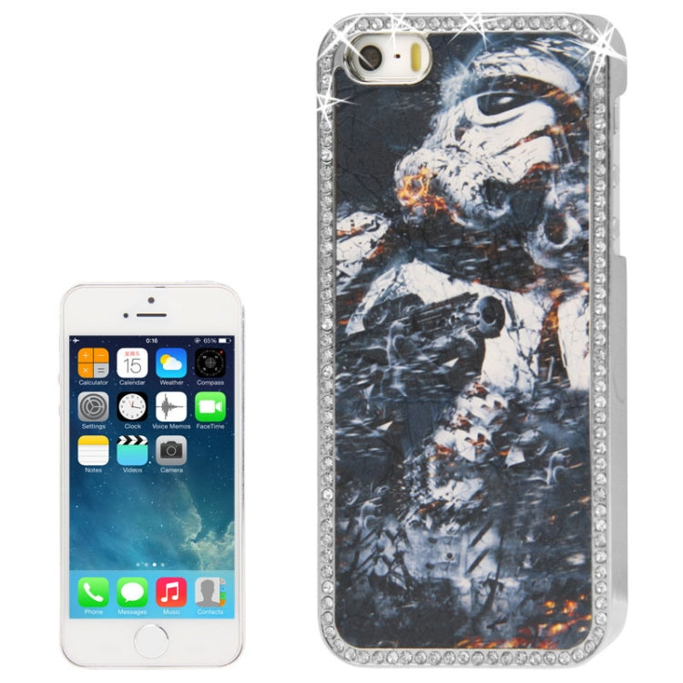 Oil Painting Pattern Diamond Plating Skinning Plastic Case for iPhone 5 & 5s & SE