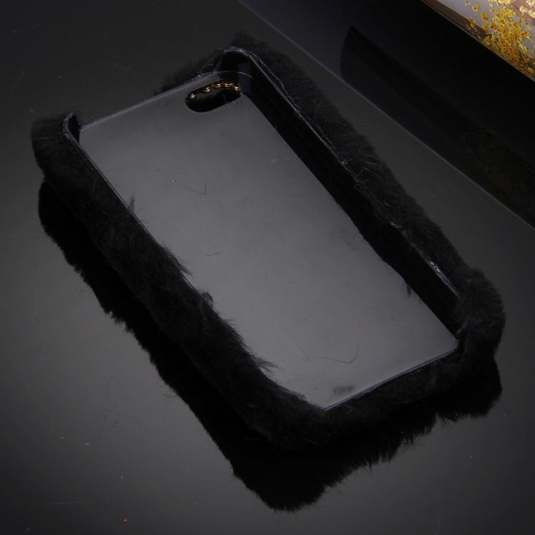 For iPhone 5 & 5s & SE Diamond Encrusted Winter Warm Fur Plastic Case