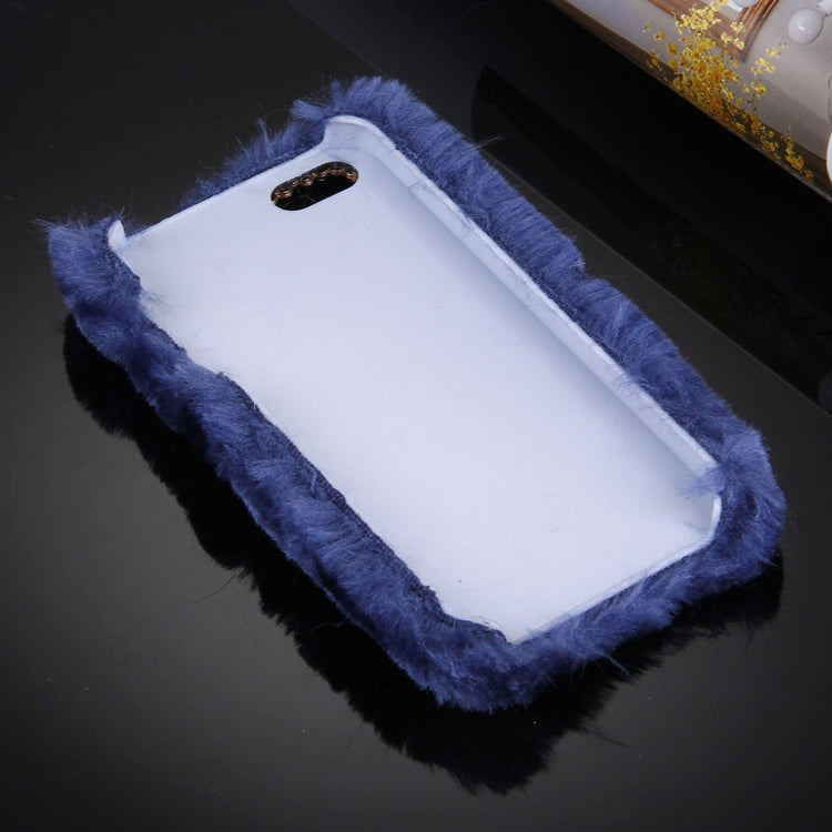 For iPhone 5 & 5s & SE Diamond Encrusted Winter Warm Fur Plastic Case