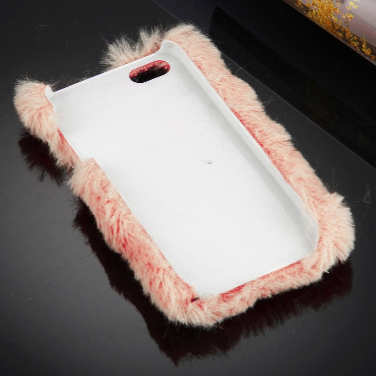 For iPhone 5 & 5s & SE Diamond Encrusted Winter Warm Fur Plastic Case