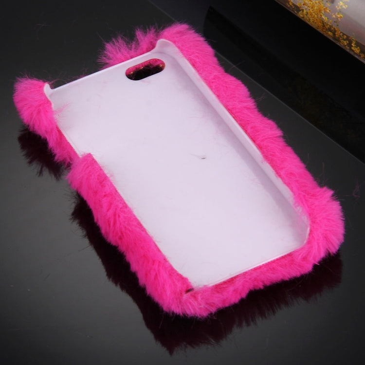 For iPhone 5 & 5s & SE Diamond Encrusted Winter Warm Fur Plastic Case