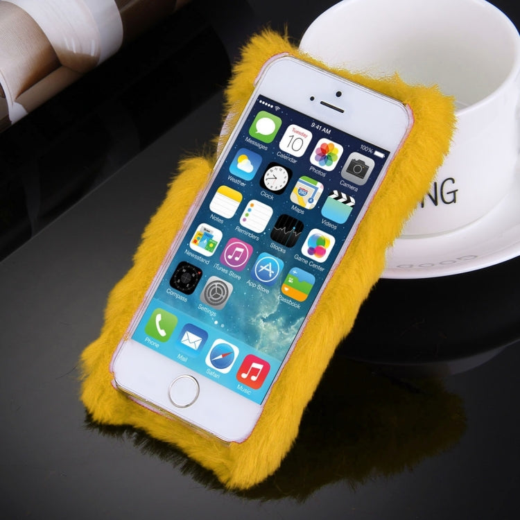 For iPhone 5 & 5s & SE Diamond Encrusted Winter Warm Fur Plastic Case