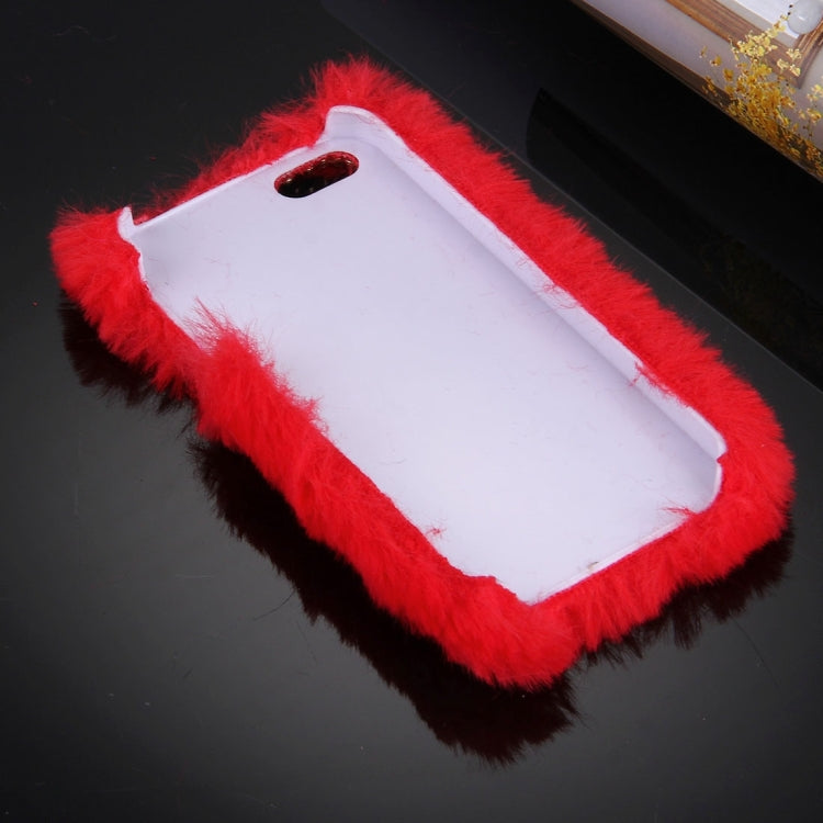 For iPhone 5 & 5s & SE Diamond Encrusted Winter Warm Fur Plastic Case