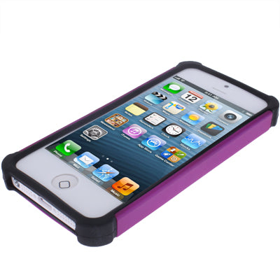 2 in 1 (Hard Plastic + Soft Silicone Material) Combination Case for iPhone 5 & 5s & SE (Purple)
