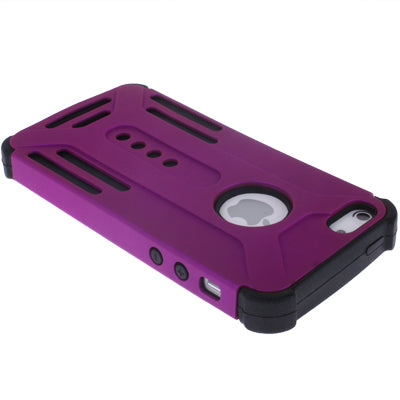 2 in 1 (Hard Plastic + Soft Silicone Material) Combination Case for iPhone 5 & 5s & SE (Purple)