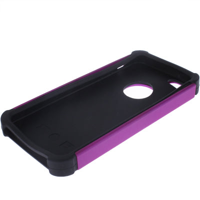 2 in 1 (Hard Plastic + Soft Silicone Material) Combination Case for iPhone 5 & 5s & SE (Purple)