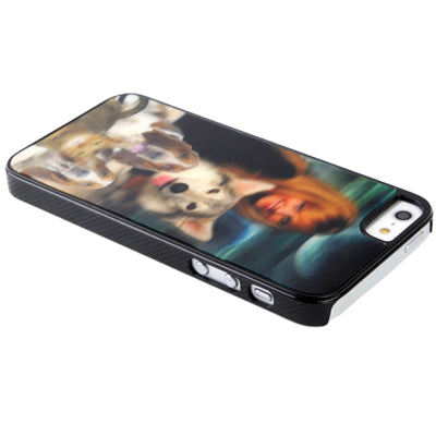 3D Effects Style Girl and Wolf  Pattern Plastic Case for iPhone 5 & 5s & SE