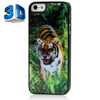 3D Effects Style Tiger Pattern Plastic Case for iPhone 5 & 5s & SE
