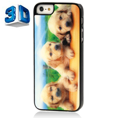 3D Effects Style Dogs Pattern Plastic Case for iPhone 5 & 5s & SE