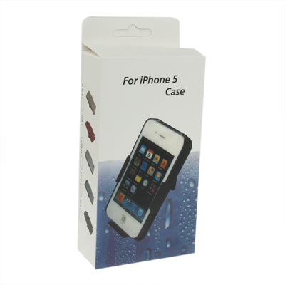 Belt Clip with 180 Degrees Rotates Holster Plaid Texture Frosted Plastic Case + Stand for iPhone 5 & 5s & SE (Black)