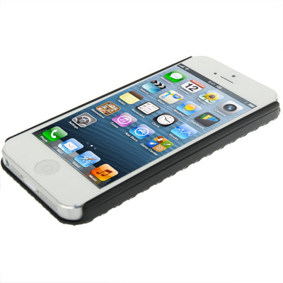 Belt Clip with 180 Degrees Rotates Holster Plaid Texture Frosted Plastic Case + Stand for iPhone 5 & 5s & SE (Black)