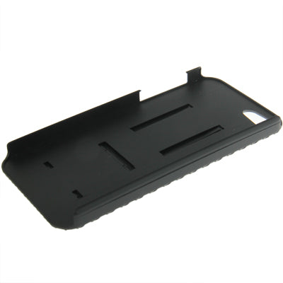 Belt Clip with 180 Degrees Rotates Holster Plaid Texture Frosted Plastic Case + Stand for iPhone 5 & 5s & SE (Black)