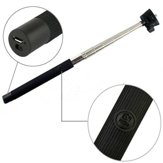 Extendable Bluetooth Hand Held Monopod / Adjustable Handheld Selfie Monopod for Mobile Phones, Support System: above IOS 4.0 / Android(Black)