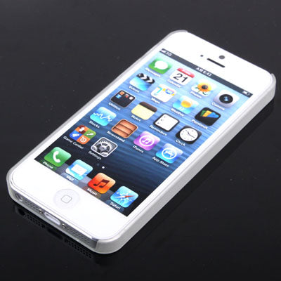 Ultra Slim Snow White Pattern Fluorescent Light Frosted Plastic Case for iPhone 5