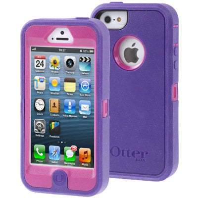 Defender Series Drip / Dust / Scratches Proof Protective Shell with Belt Clip for iPhone 5(Purple)
