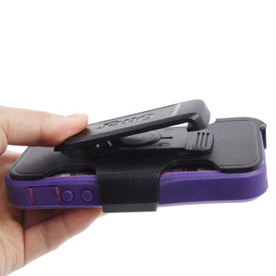 Defender Series Drip / Dust / Scratches Proof Protective Shell with Belt Clip for iPhone 5(Purple)