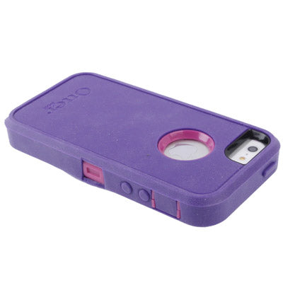 Defender Series Drip / Dust / Scratches Proof Protective Shell with Belt Clip for iPhone 5(Purple)