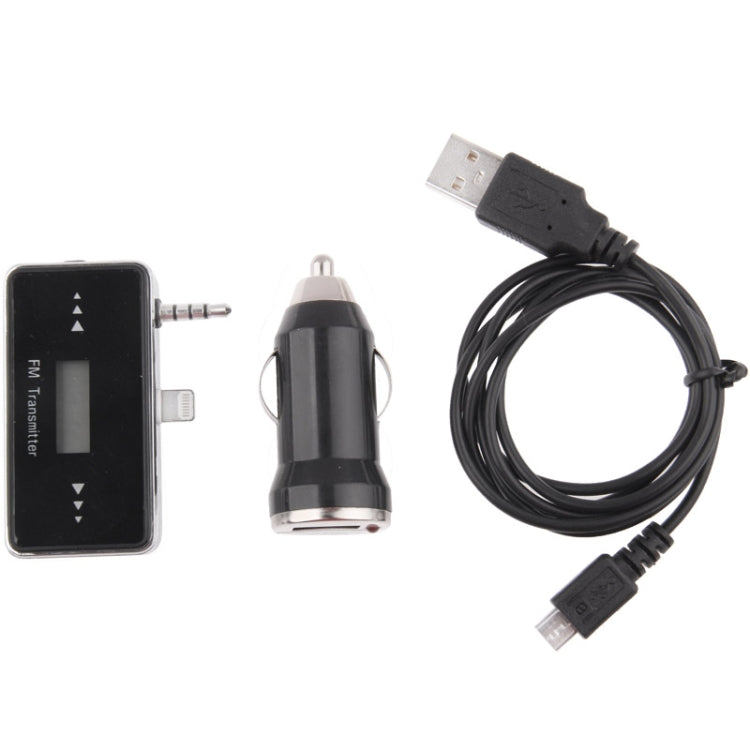 FM Transmitter, Radio Transmitter Wireless FM with 3.5mm Jack 5V 1A USB Car Charger, For iPhone 6 & 6s & 6 Plus & 6s Plus / iPhone 5 & 5S & SE & 5C / iPad(Black)
